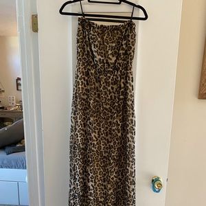 Strapless Cheetah Maxi Dress